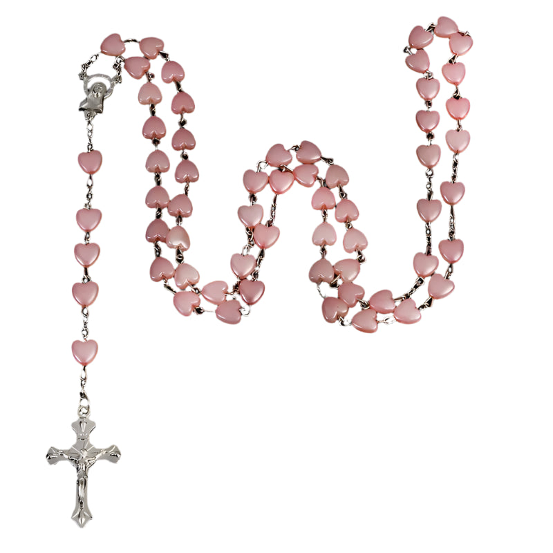 Heart pearl cross necklace