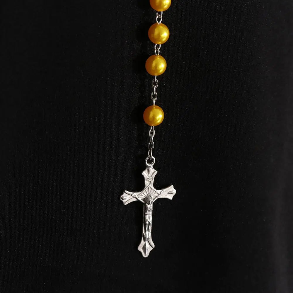 Beaded cross necklace